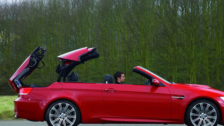 Side Pose Of 2008 BMW M3 Convertible In Red